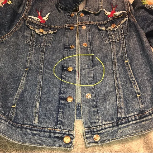 Lucky Brand Denim True Love is Forever Tattoo Jacket Medium - Picture 14 of 16